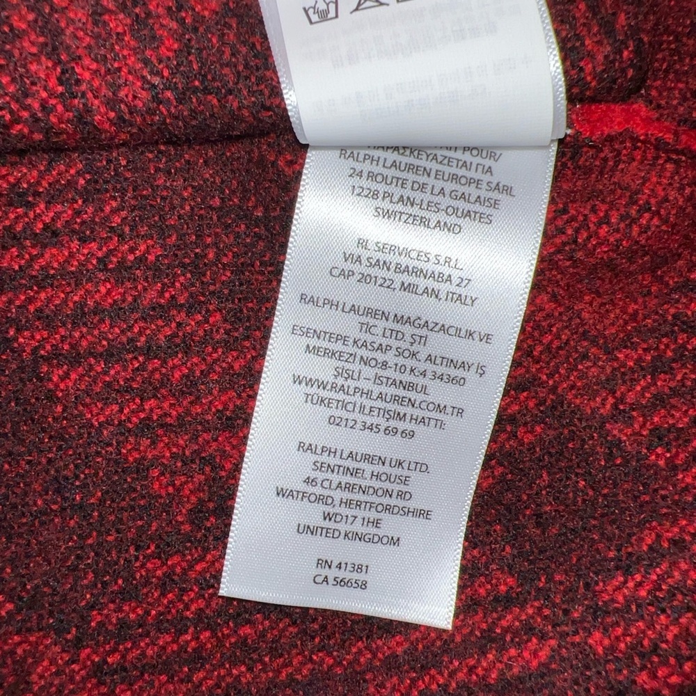 Polo Ralph Lauren Plaid 100% Merino Wool Cardigan Italian Yarn Size XXL - Picture 7 of 12